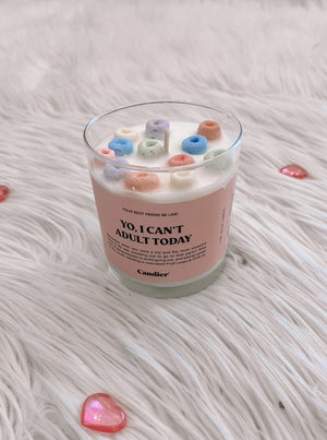 Yo, I Can't Adult Today Candle | Front View