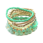 Multi-Layer Bead Stretch Bracelets | Mint