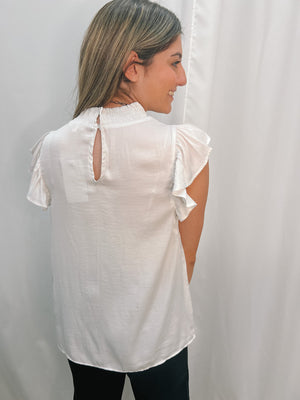 Summer Of Fun Mock Neck Top-Off White | Back View