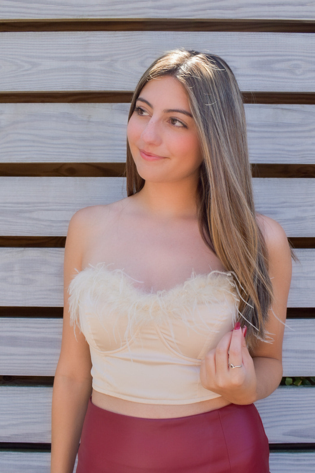 Feeling Grand Feathered Tube Top
