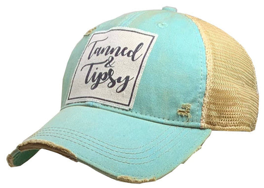 Tanned & Tipsy Distressed Trucker Cap
