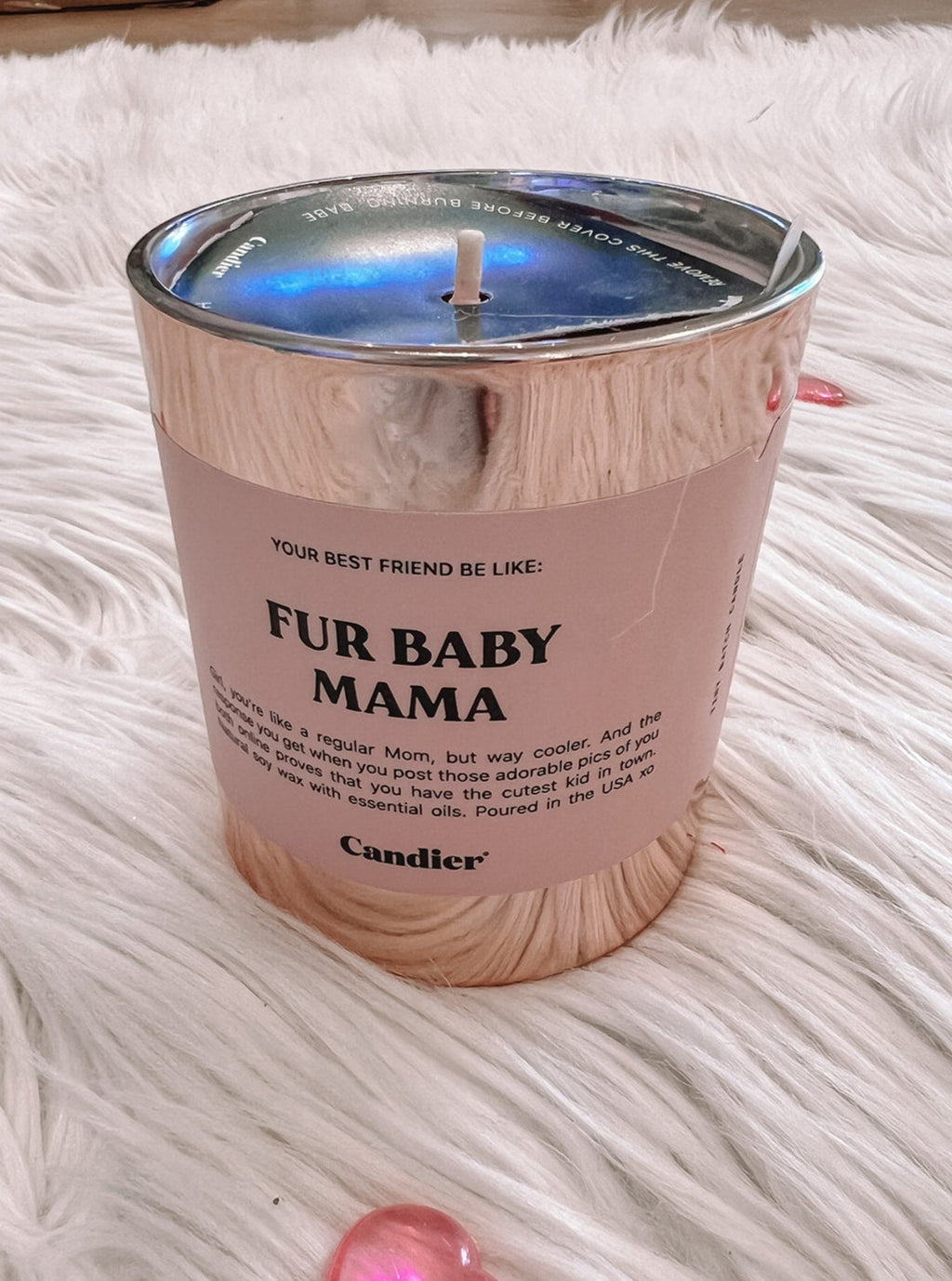 Fur Baby Mama Candles | Side View