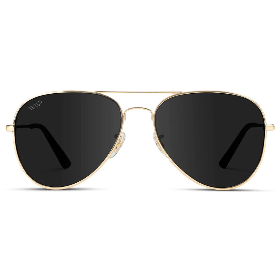 Maxell Polarized Black Aviator Sunglasses | Front View