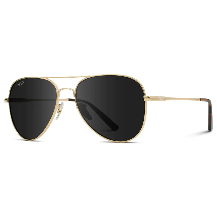 Maxell Polarized Black Aviator Sunglasses | Side View