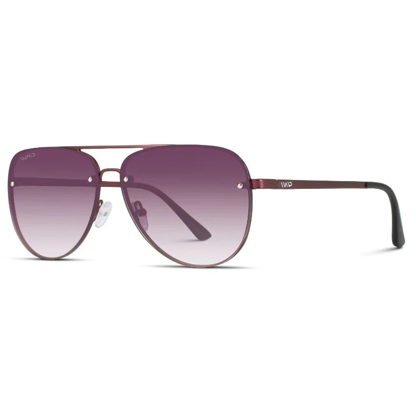 Jade Aviator Sunglasses-Burgundy/Burgundy Lens