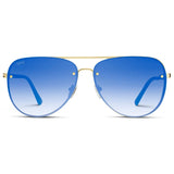 Jade Aviator Sunglasses-Gold/Blue Gradient Lens