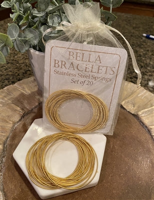 Bella Bracelets Gold Set of 20 Stainless Steel Bracelets