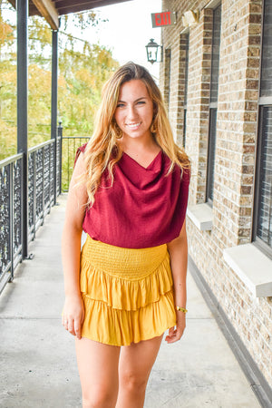 Call You Up Cowl Neck Bodysuit