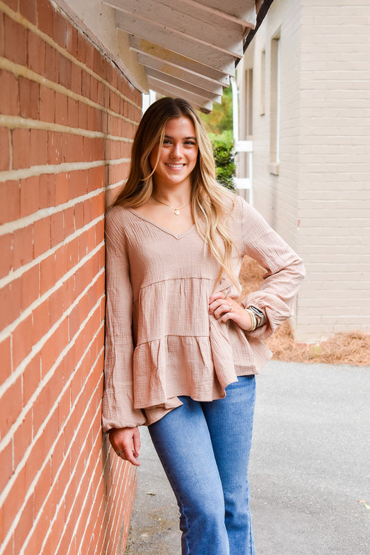 Friday Favorite Gauze Tiered Blouse