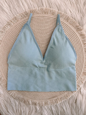 Adelaide Seamless Ribbed Bralette Winter Sky | Front View