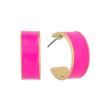 Hot Pink Color Coated and Gold Hoop