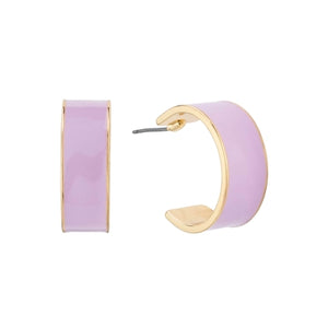 Lavender Color Coated and Gold Hoop