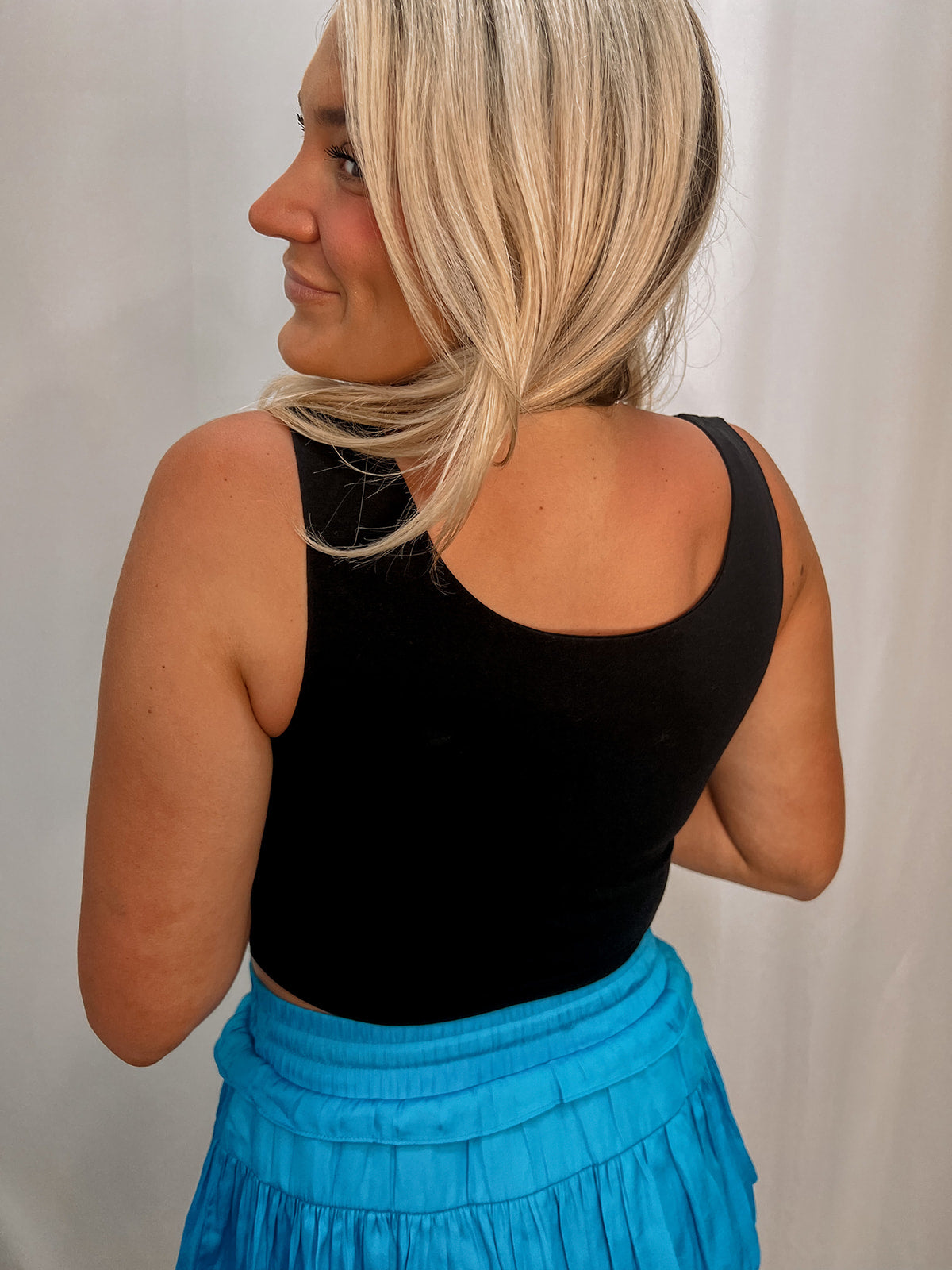 Sunlight Spectrum Padded Tank Tops-Black | Back View