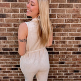 Sandy Seaside Collared Jumpsuit | Back view