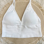 Adelaide Seamless Ribbed Bralette White | Front View