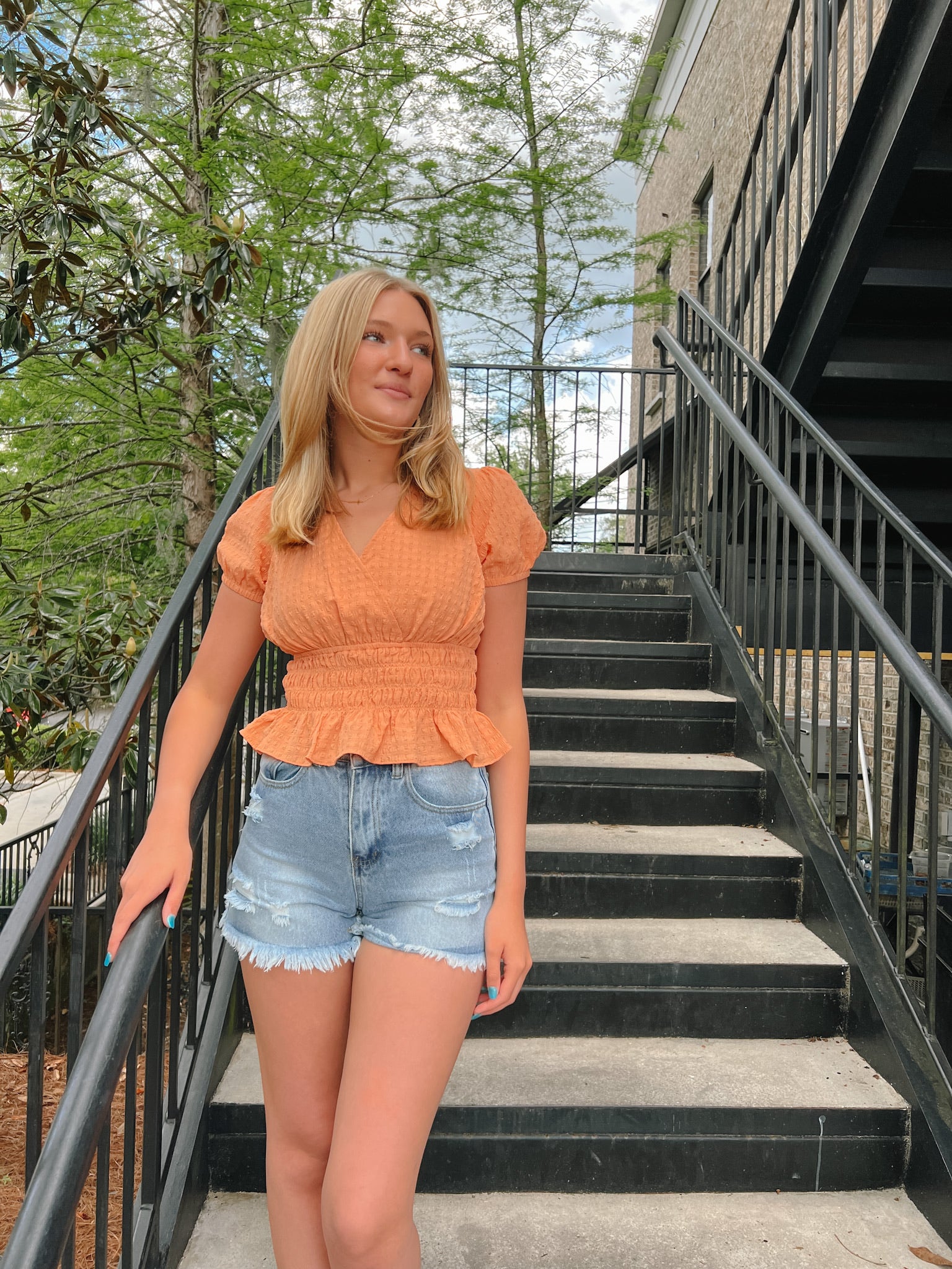Charming City Smocked Top | Styled View