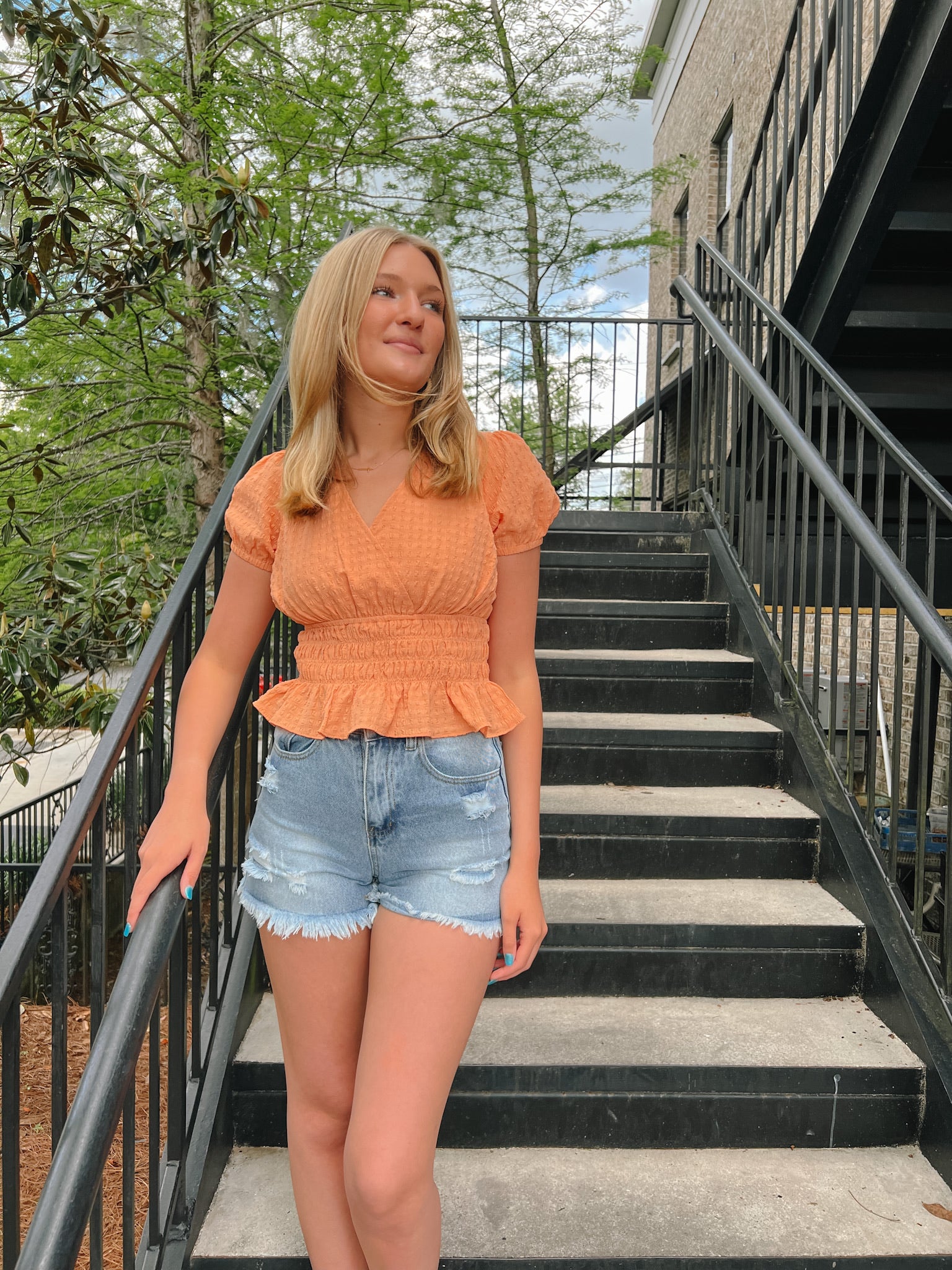 Charming City Smocked Top | Styled View