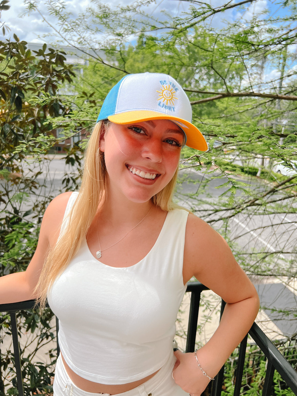 Be The Light Trucker Hat | Styled View
