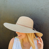 Straw Floppy Sun Hat-Natural | Side View