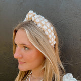 Straw Weaving Top Knot Headband | Styled View