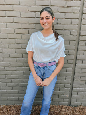 Beyond Lovely Cowl Neck Top | Styled View