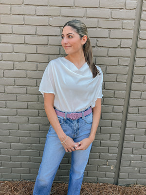 Beyond Lovely Cowl Neck Top | Styled View