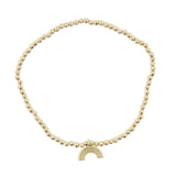 Matte Gold Faceted Beaded and Gold Rainbow Arch Bracelet