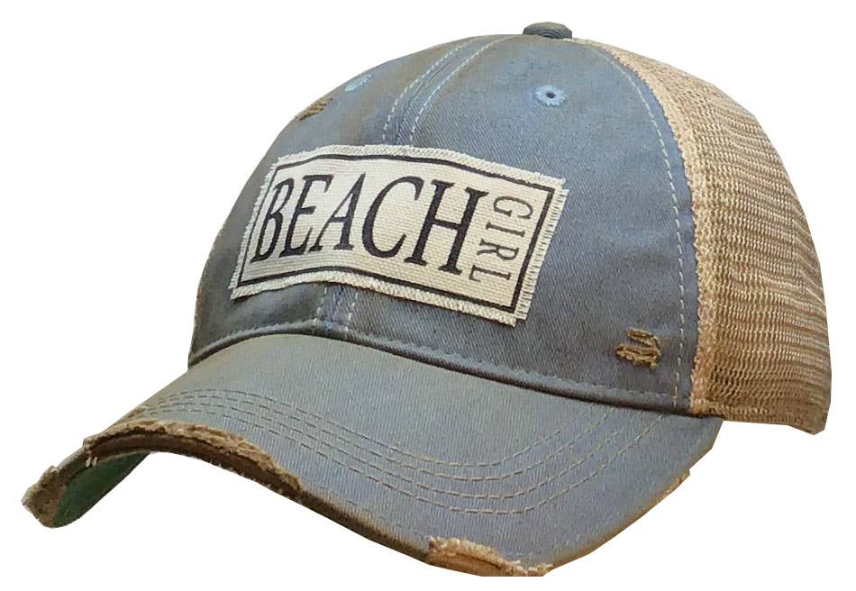 Beach Girl Distressed Trucker Hat Baseball Cap