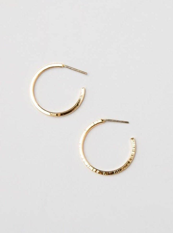 [Brenda Grands] Thin Hammered Hoops Mini - The Pink Pineapple 850