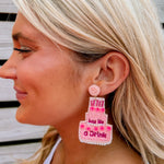 Buy Me A Drink Birthday Seed Beaded Earrings - The Pink Pineapple 850