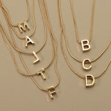 Delicate Snake Chain Initial Pendant Necklace - The Pink Pineapple 850