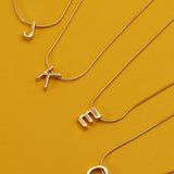 Delicate Snake Chain Initial Pendant Necklace - The Pink Pineapple 850