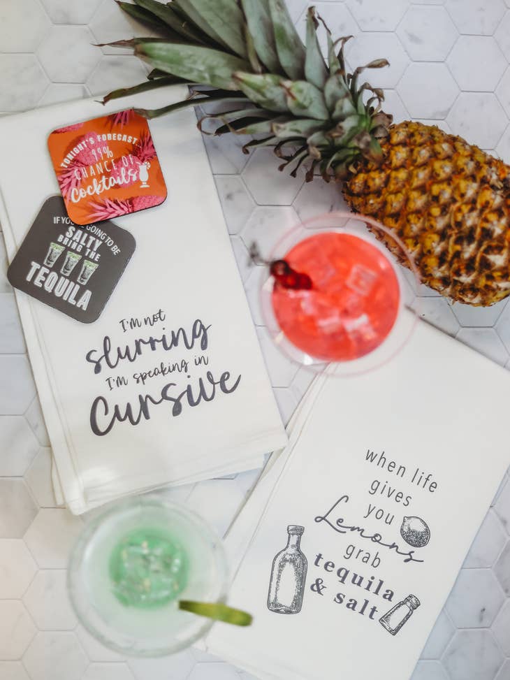 Drink Ink Kitchen Towels - The Pink Pineapple 850