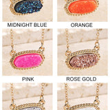 Drusy Accented Short Pendant Necklace - The Pink Pineapple 850