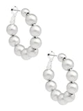 Resin Beaded Hoop Earring | Silver