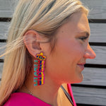 Fiesta Seed Beaded Earrings - The Pink Pineapple 850