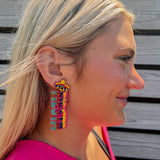 Fiesta Seed Beaded Earrings - The Pink Pineapple 850