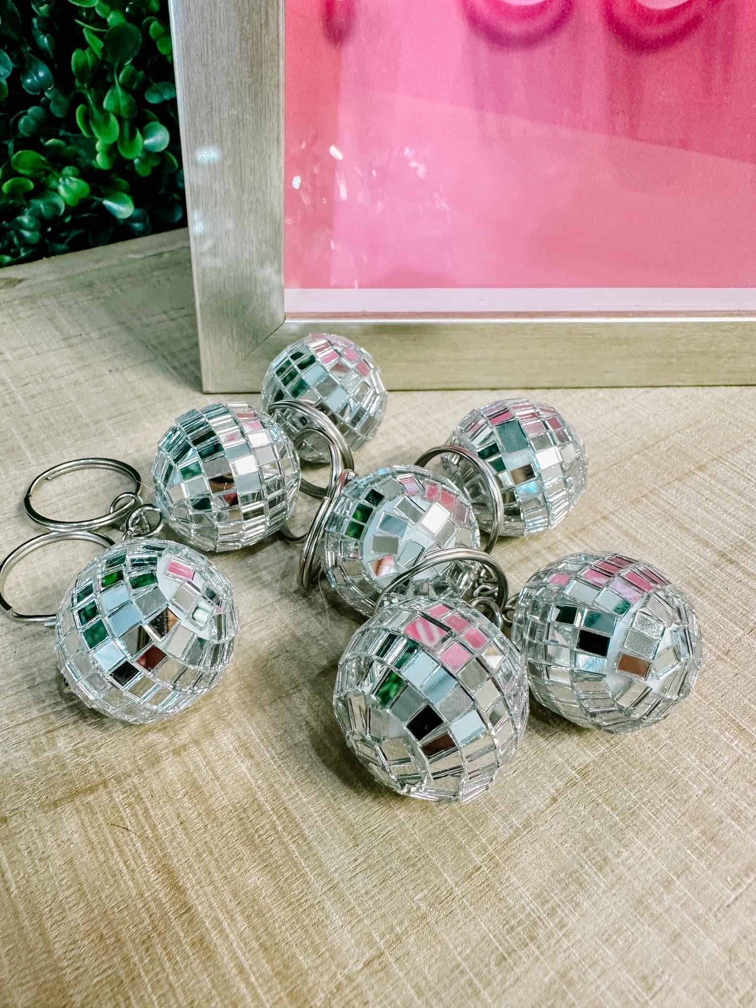 {FINAL SALE} Mini Disco Ball Keychains - The Pink Pineapple 850