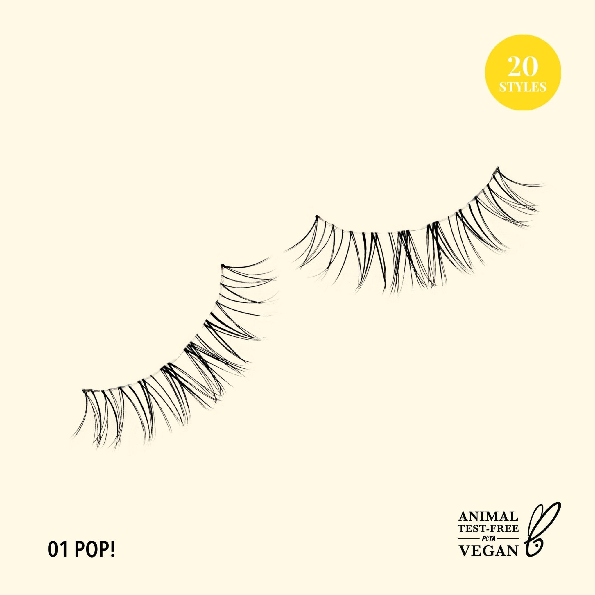 {FINAL SALE} Natural Effect Bionic Vegan Faux Lashes (001, Pop!) - The Pink Pineapple 850