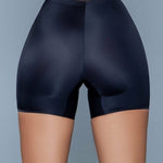{FINAL SALE} Seamless Mid - Waist & Anti - Chafing Slip Shorts - Black - The Pink Pineapple 850