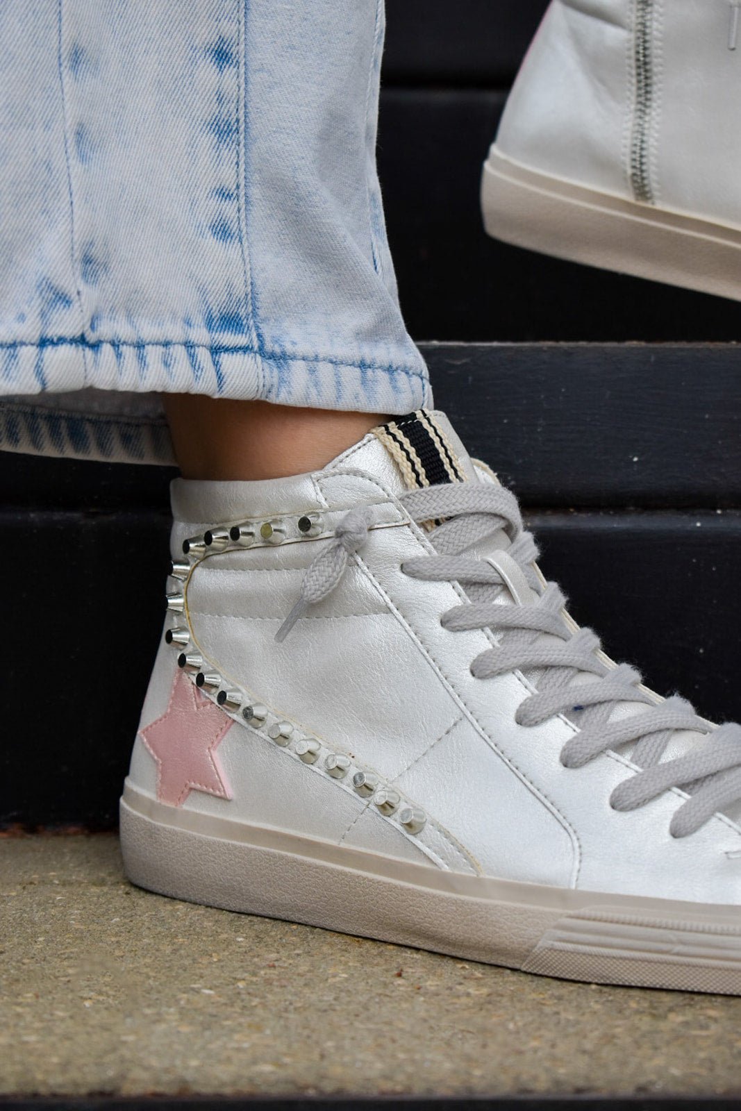{FINAL SALE} Shu Shop Riri Studded High Top Sneaker - The Pink Pineapple 850