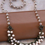 Glass Crystal Rosary Chain Necklace - The Pink Pineapple 850