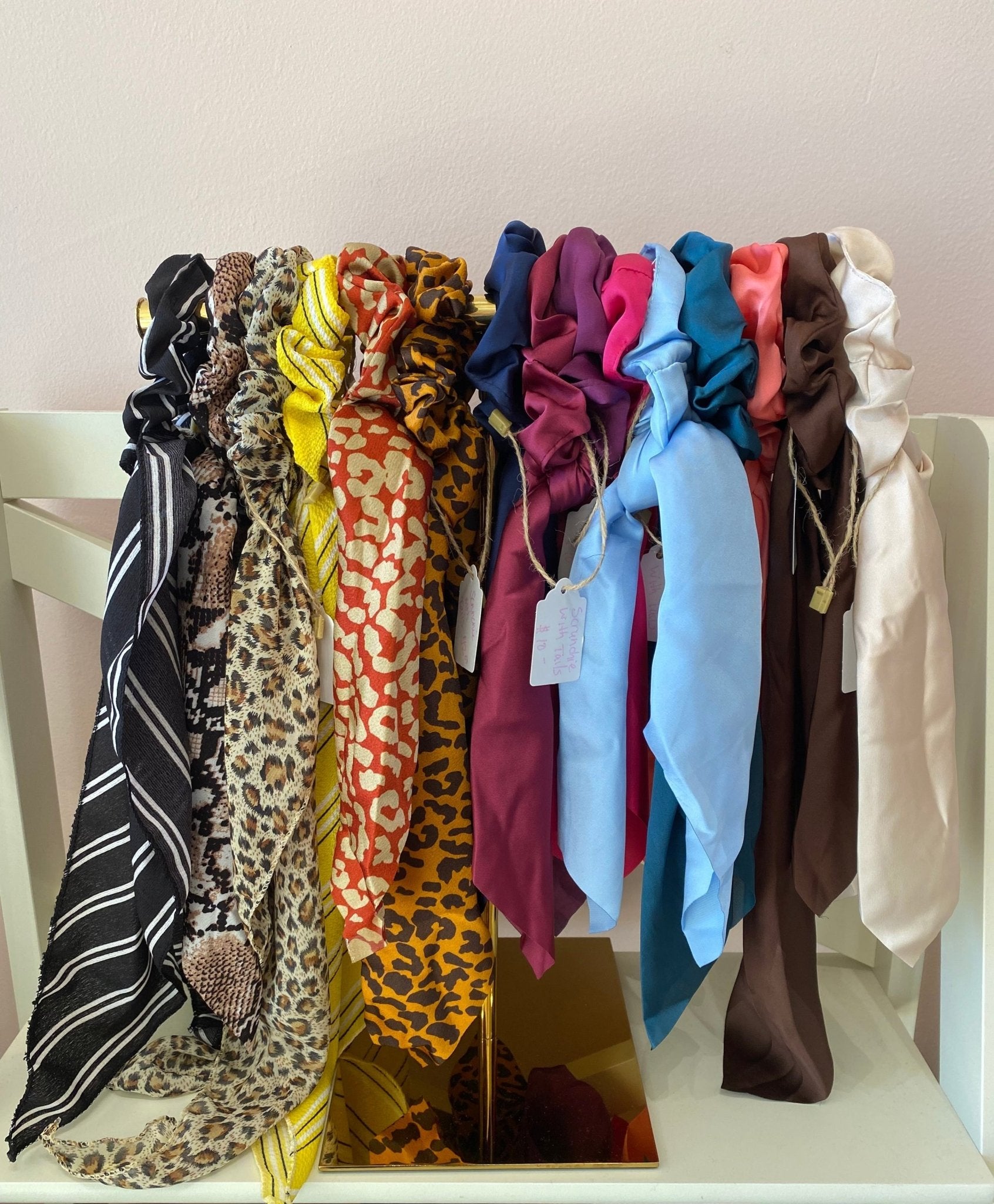 Hair Scrunchie With Tails - The Pink Pineapple 850