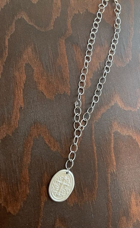 Chunky Cross Coin Pendant