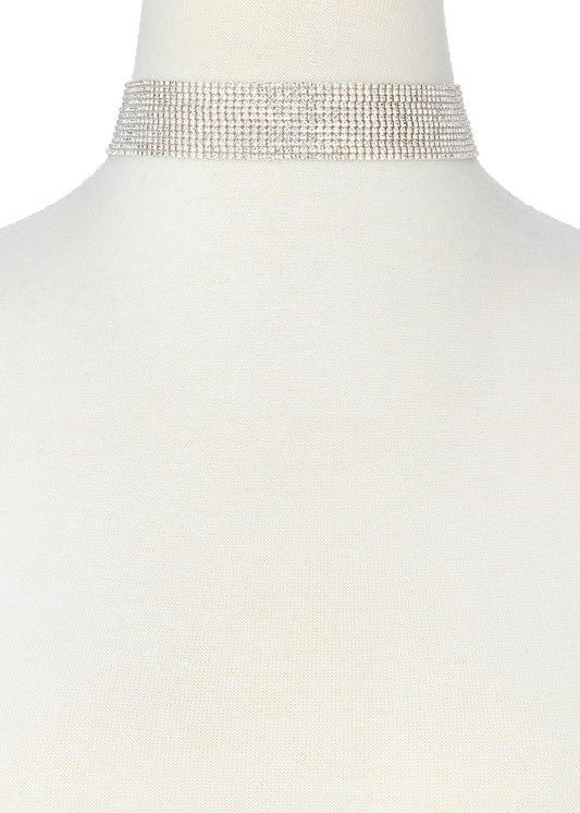 Layered Rhinestone Choker Necklace - The Pink Pineapple 850
