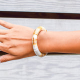Marbled Tan Solid Acrylic Bangle Bracelet - The Pink Pineapple 850