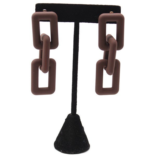 Matte Drop Chain Earrings - The Pink Pineapple 850