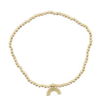 Matte Gold Faceted Beaded and Gold Rainbow Arch Bracelet - The Pink Pineapple 850