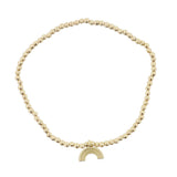 Matte Gold Faceted Beaded and Gold Rainbow Arch Bracelet - The Pink Pineapple 850