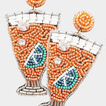 Multi Beaded Lemon Cocktail Earrings - The Pink Pineapple 850